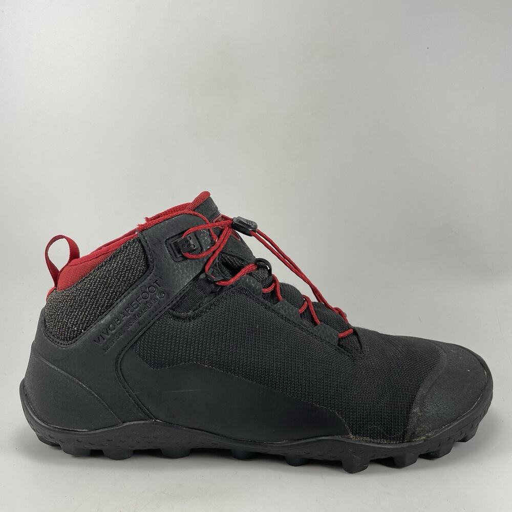 Vivobarefoot Tracker Hiking Boots Mens EU 44, US 11 Black/Red Minimalist Trail
